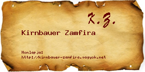 Kirnbauer Zamfira névjegykártya